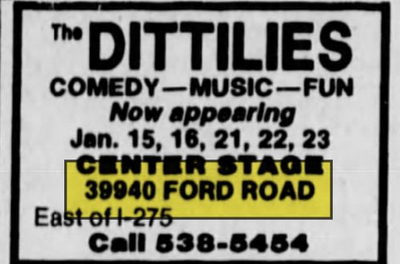 Center Stage - Jan 15 1982 Article